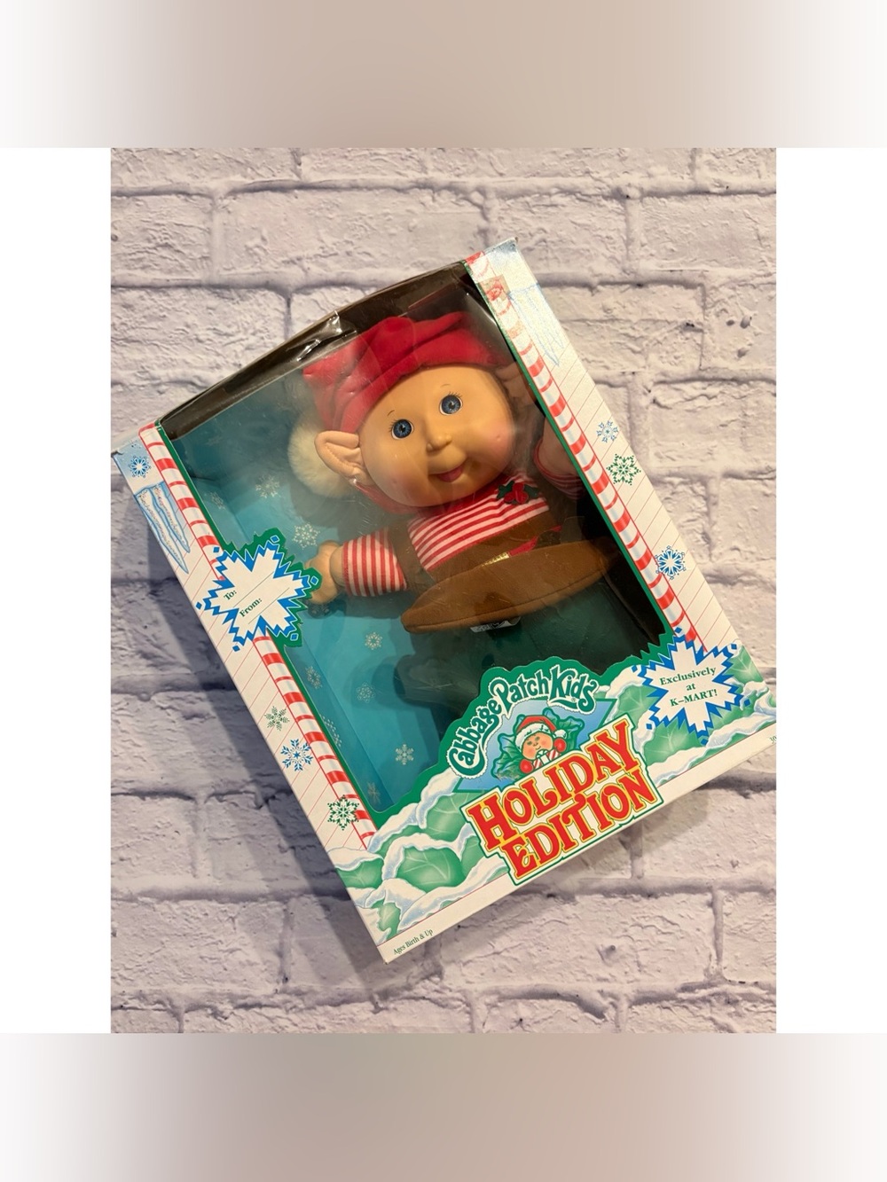 Vintage 1992 Hasbro Cabbage Patch Kids Holiday Edition Christmas elf doll